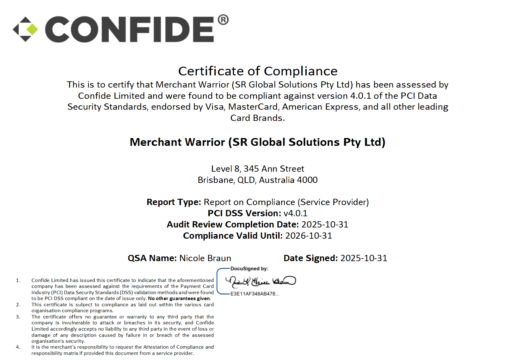 Tier 1 PCI DSS Certification