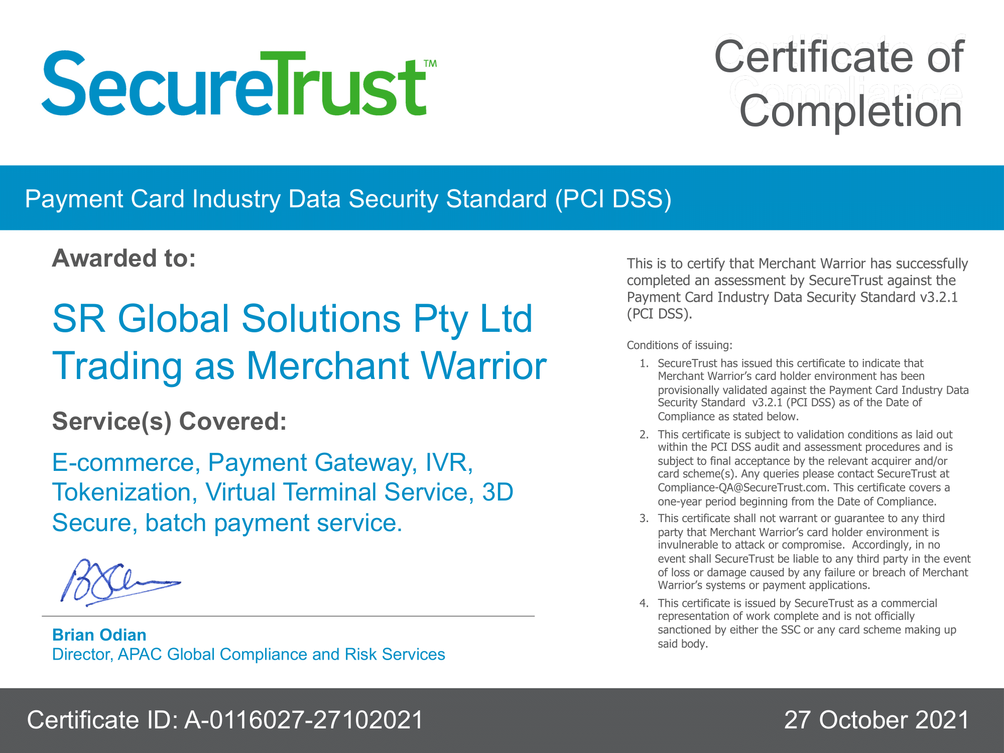 Tier 1 PCI DSS Certification
